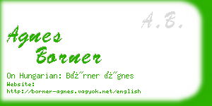 agnes borner business card